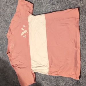 American Eagle soft pink white t shirt, medium